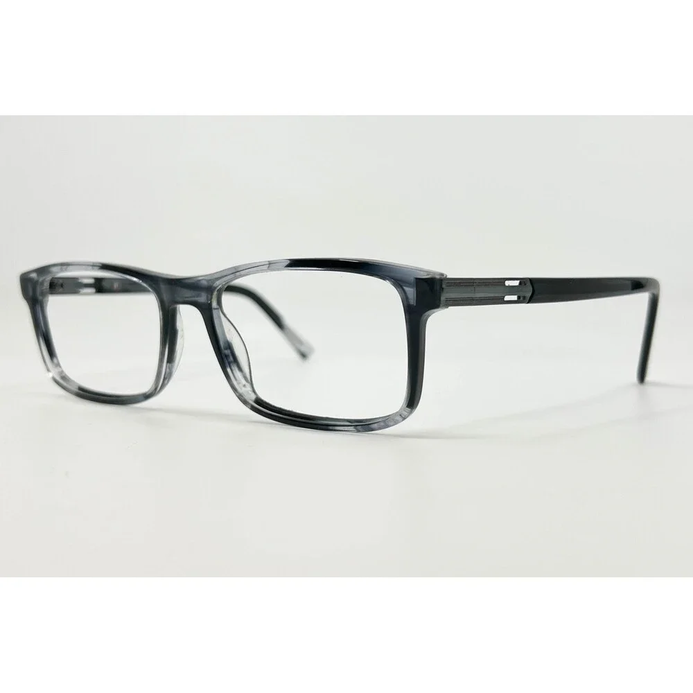 Unbranded Eyeglasses Mens Grey Marble Rectangular Frame 44049 54-17-140